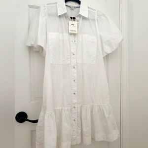 Chic White Button-Up Midi Dress